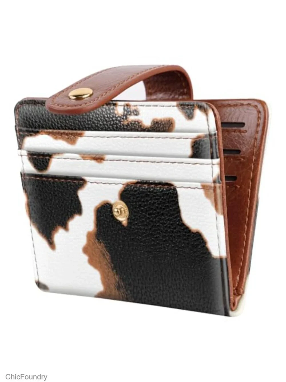 Slim Bifold Wallet for Women Cow Print RFID Blocking Credit Card Holder